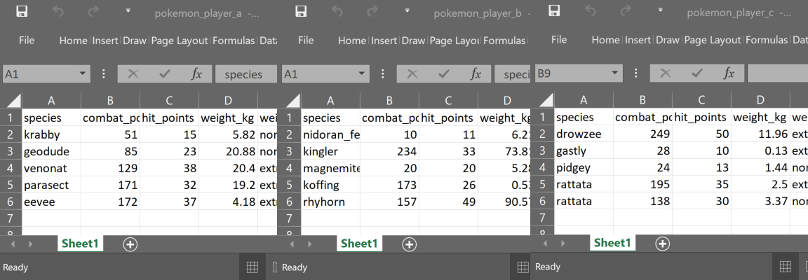 Pokemon player data